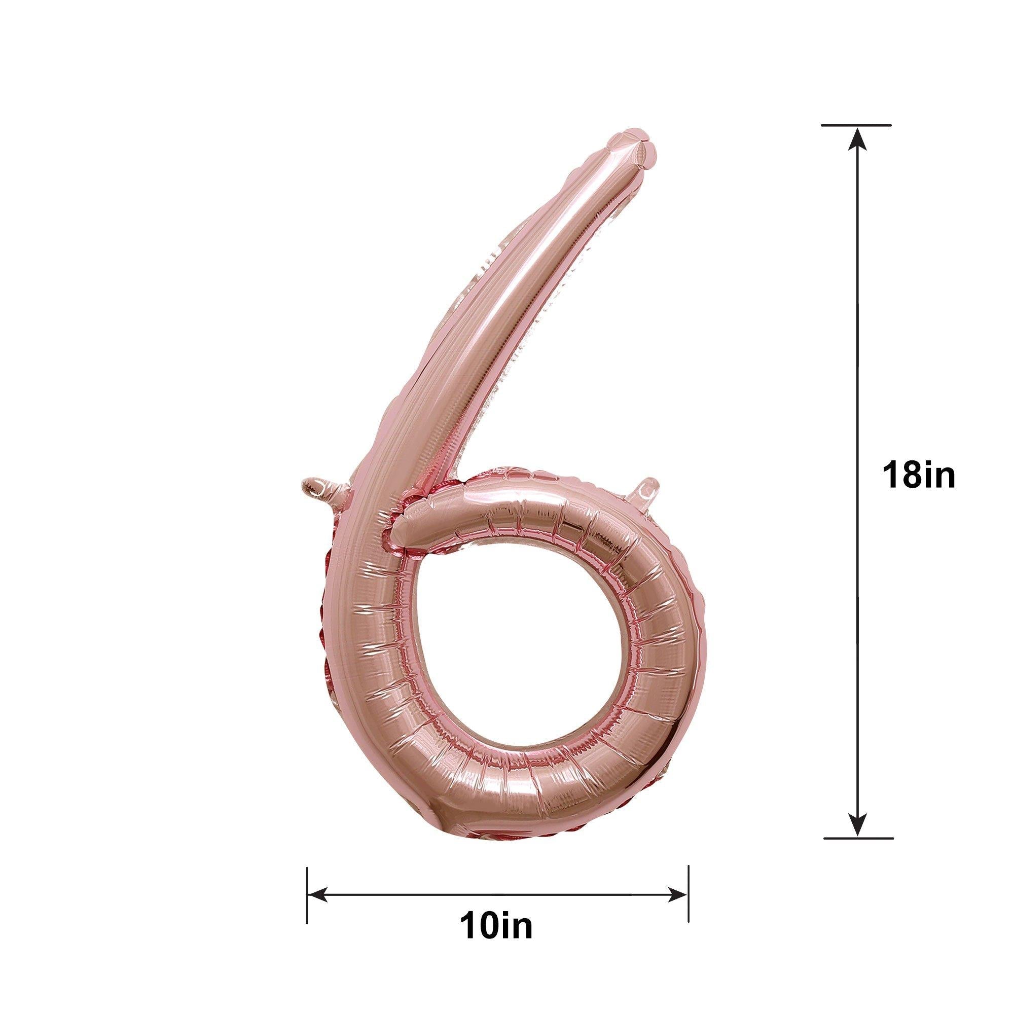 Air-Filled Rose Gold Cursive Number (0-9) Foil Balloon, 10in x 18in